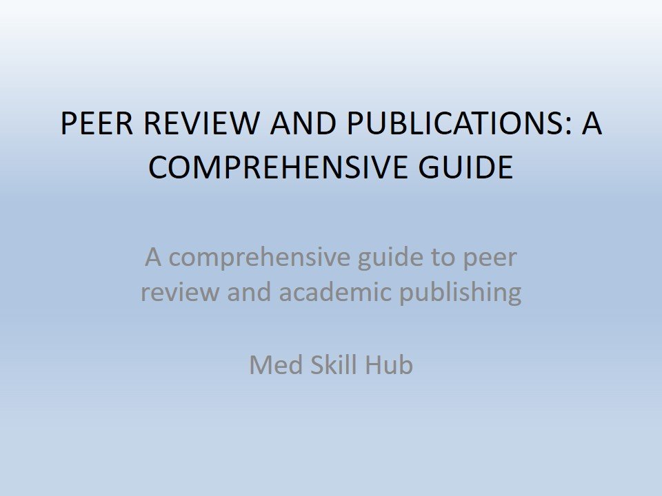 Peer Review and Publications – PowePoint 2026 (3 CPD)