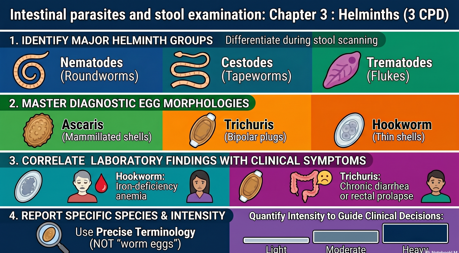 Intestinal Parasites & Stool Examination : Chapter 3: Intestinal Helminths: Powerpoint 2026: (3 CPD)