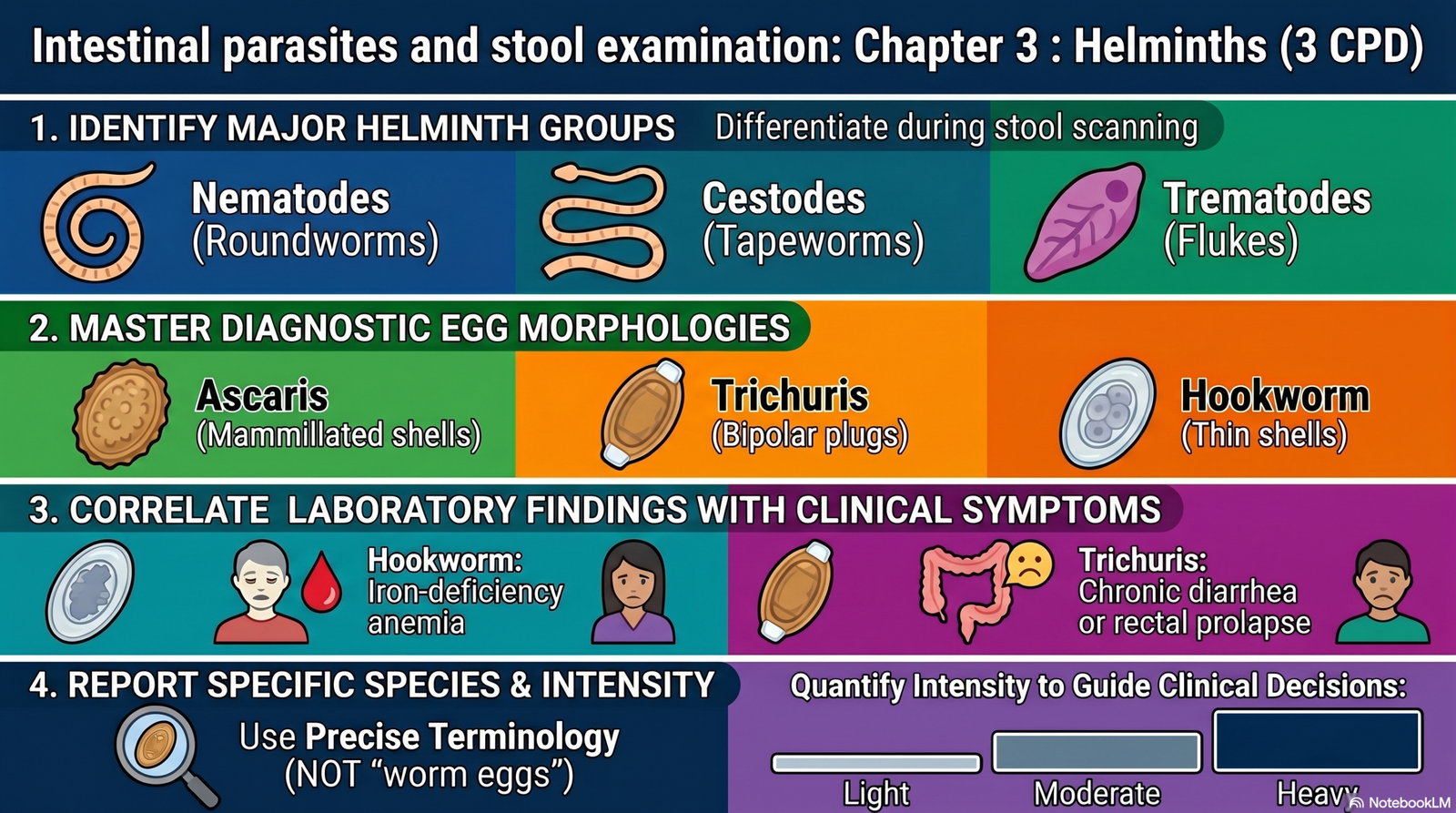 Intestinal Parasites & Stool Examination : Chapter 3: Intestinal Helminths: Powerpoint 2026: (3 CPD)
